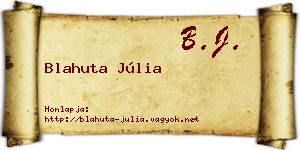Blahuta Júlia névjegykártya